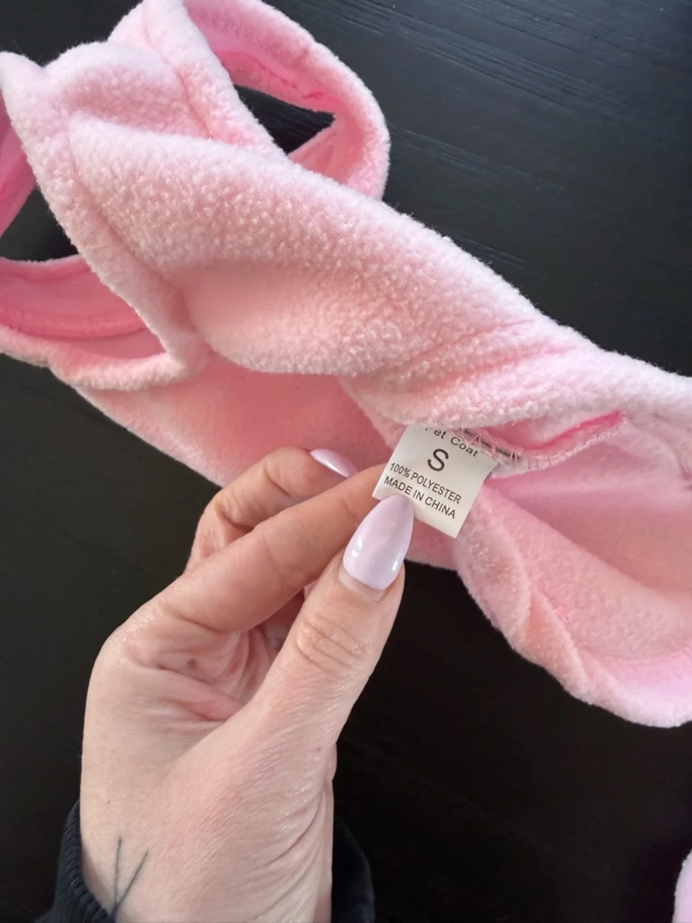 Pink Fleece Dog Hoodie Size Small Pet Jacket Cozy Puppy Sweater NWOT BABY - Picture 3 of 5